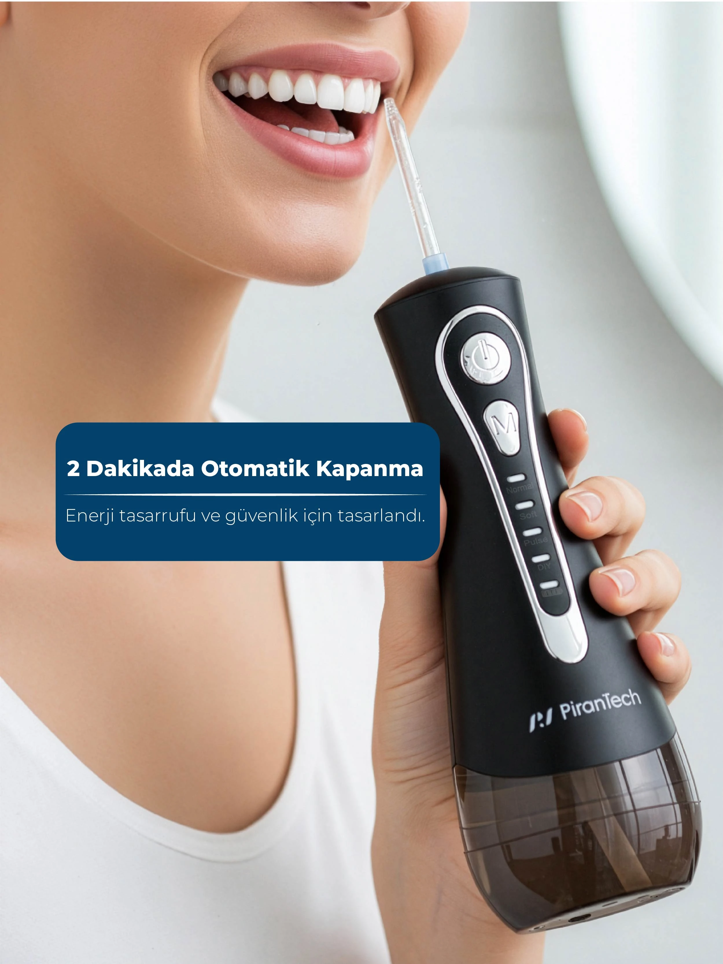 AquaDent Ultra Ağız Duşu - Şarjlı Taşınabilir, 4 Farklı Mod, IPX7 Su Geçirmez