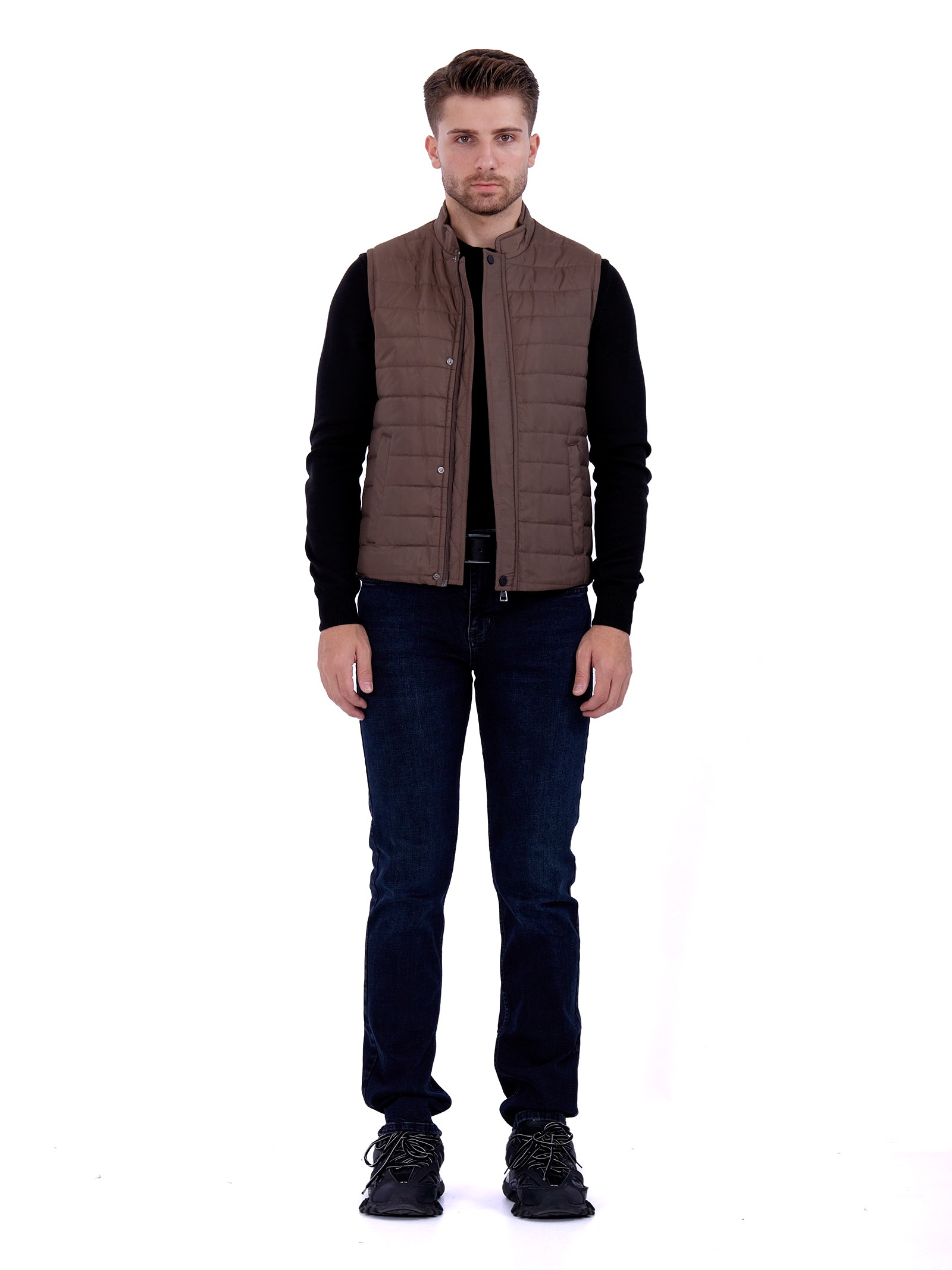 Quilted Vest Brown