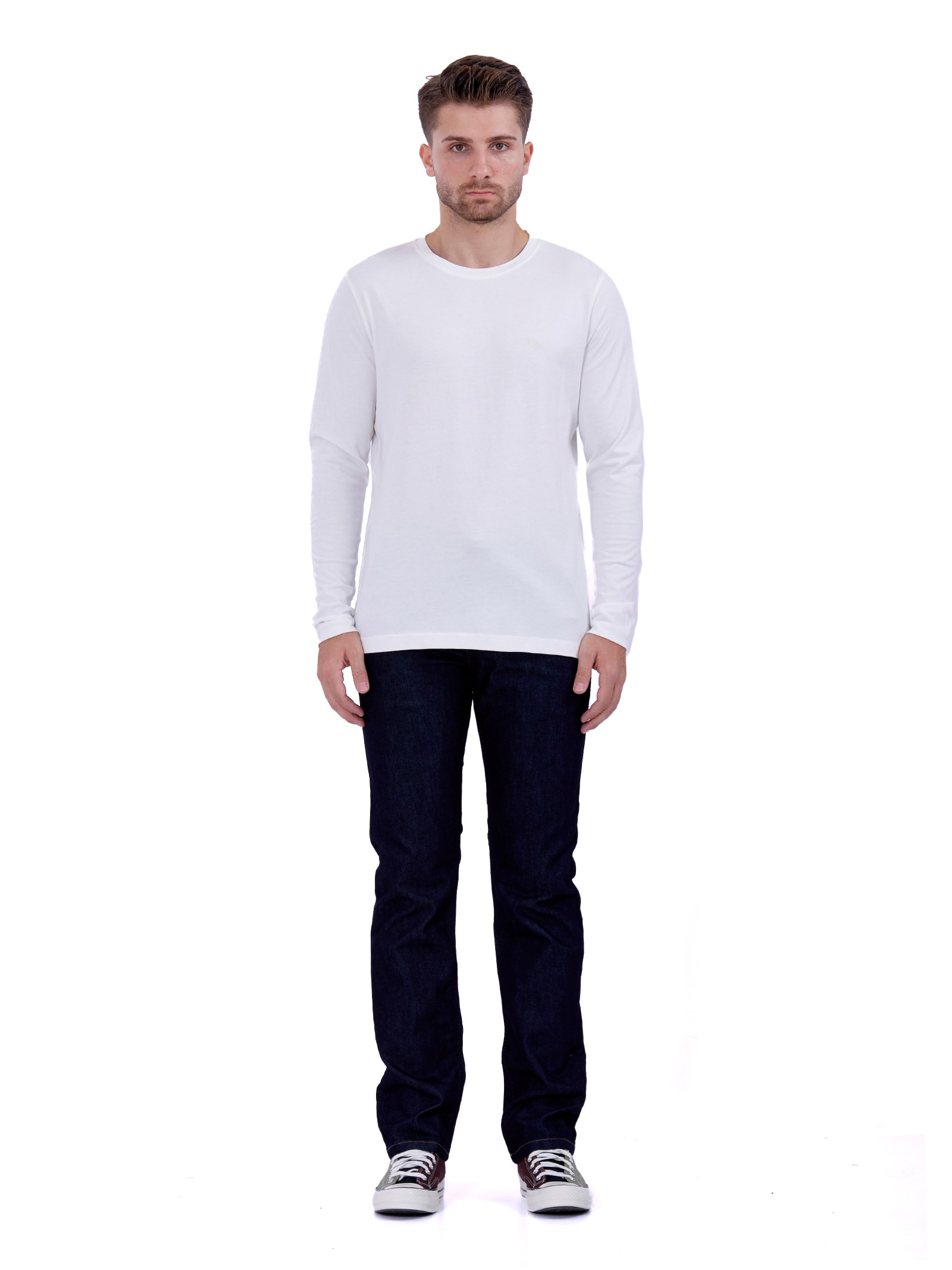 Long sleeve cotton T-Shirt Ecru