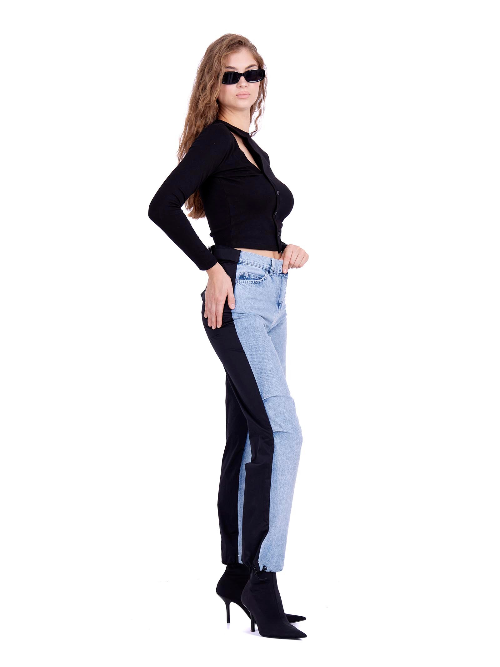 Double sided jeans Light Blue with black back side