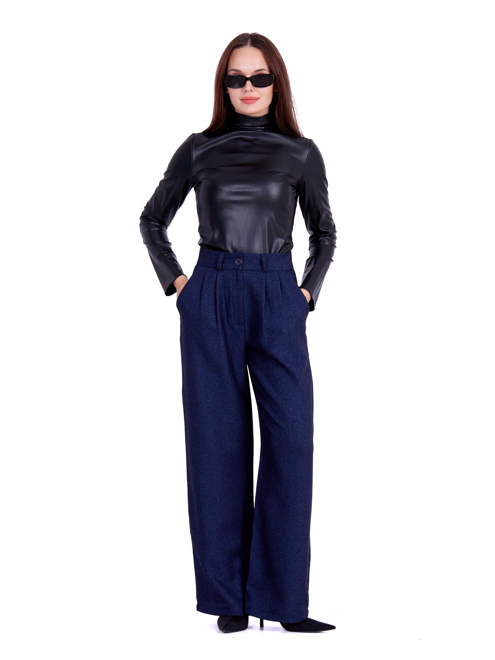 Wide leg classic Trousers Navy