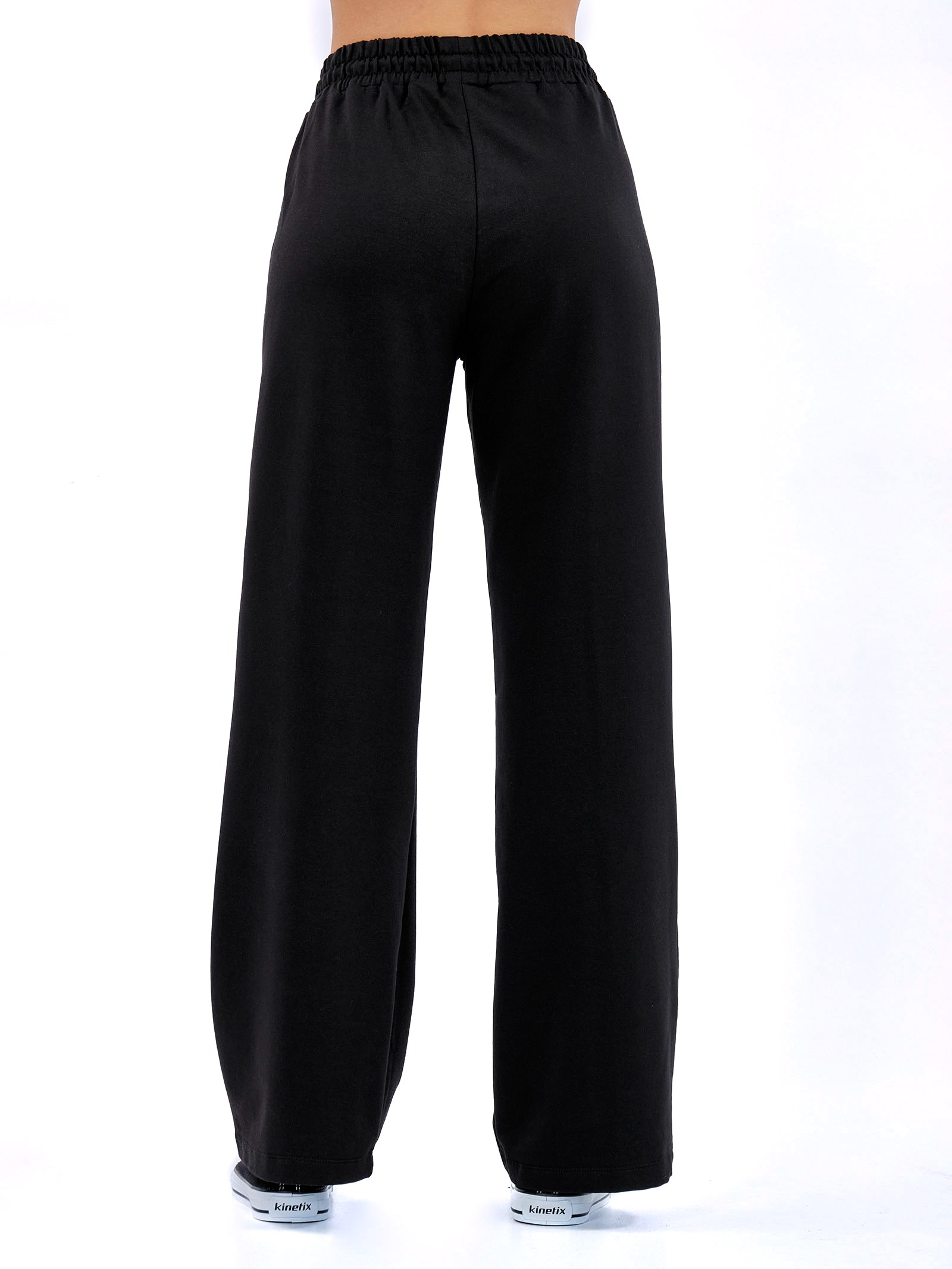 Wide leg sport pants with arrows Black