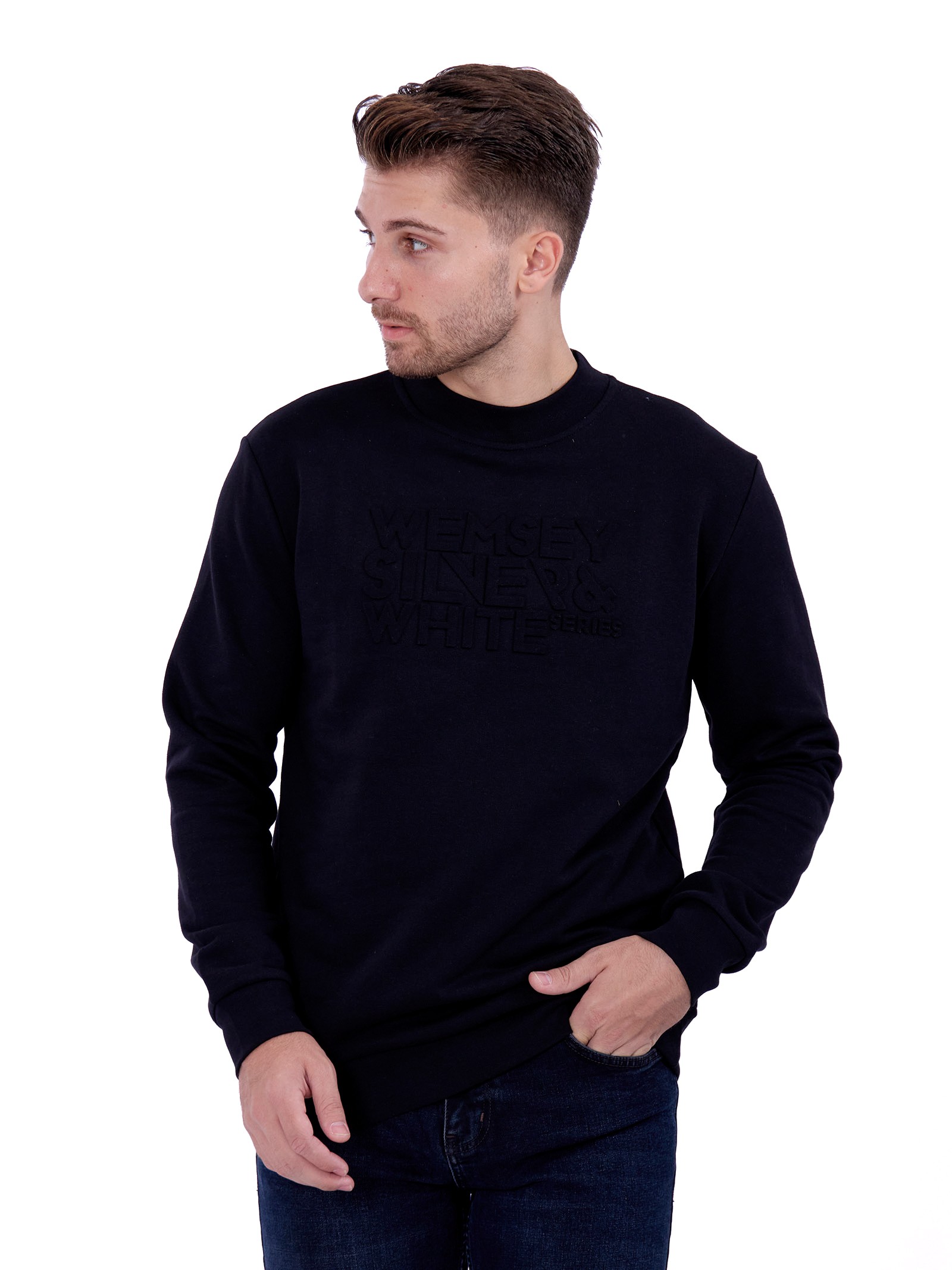 Sweatshirts with pressed quote Black