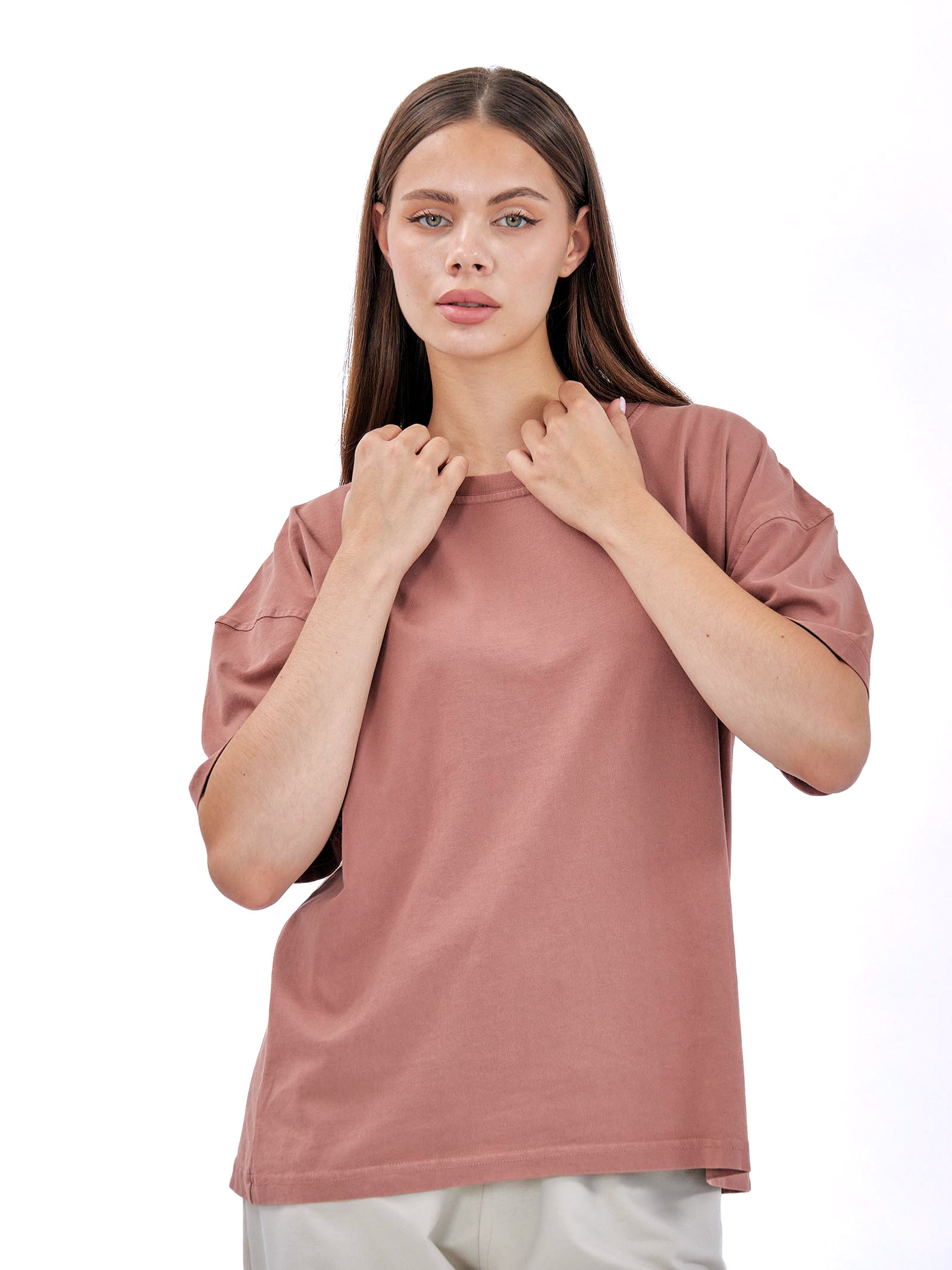 Faded Effect crew neck T-Shirt Brown