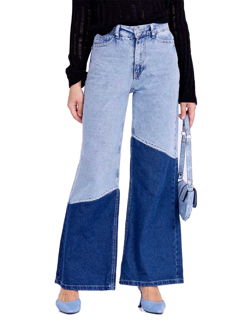 Double coloured jeans Light Blue Trouser Denim
