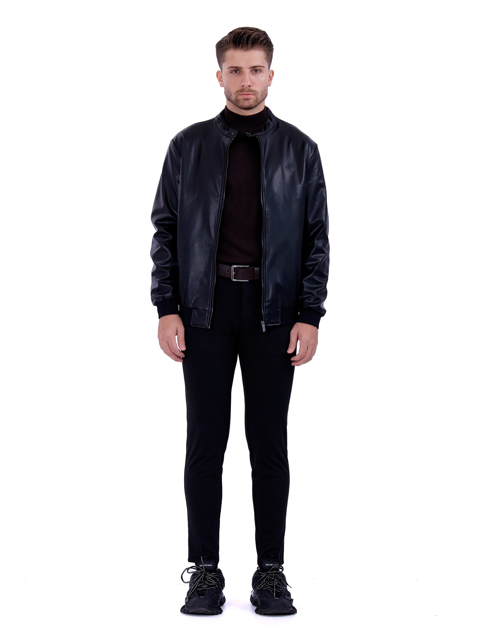 Classic leather jacket Black
