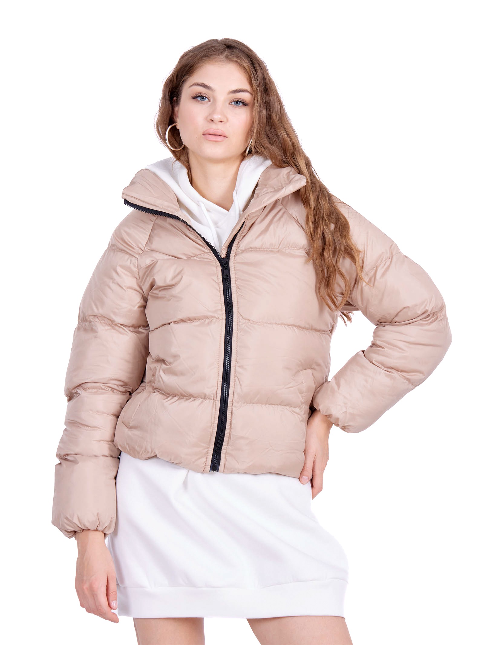 Regular Women's winter jacket stone