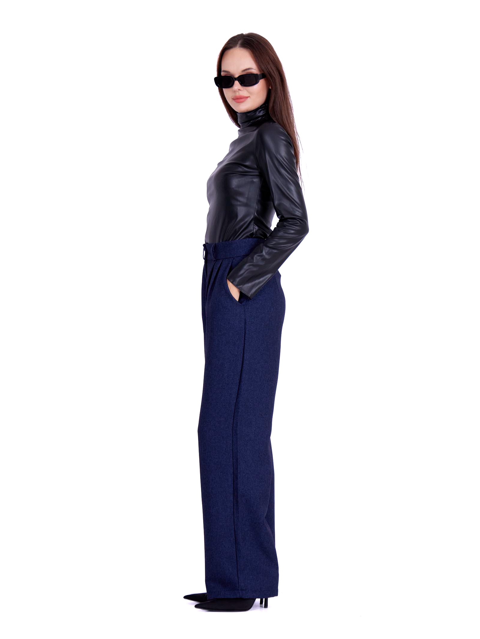 Wide leg classic Trousers Navy