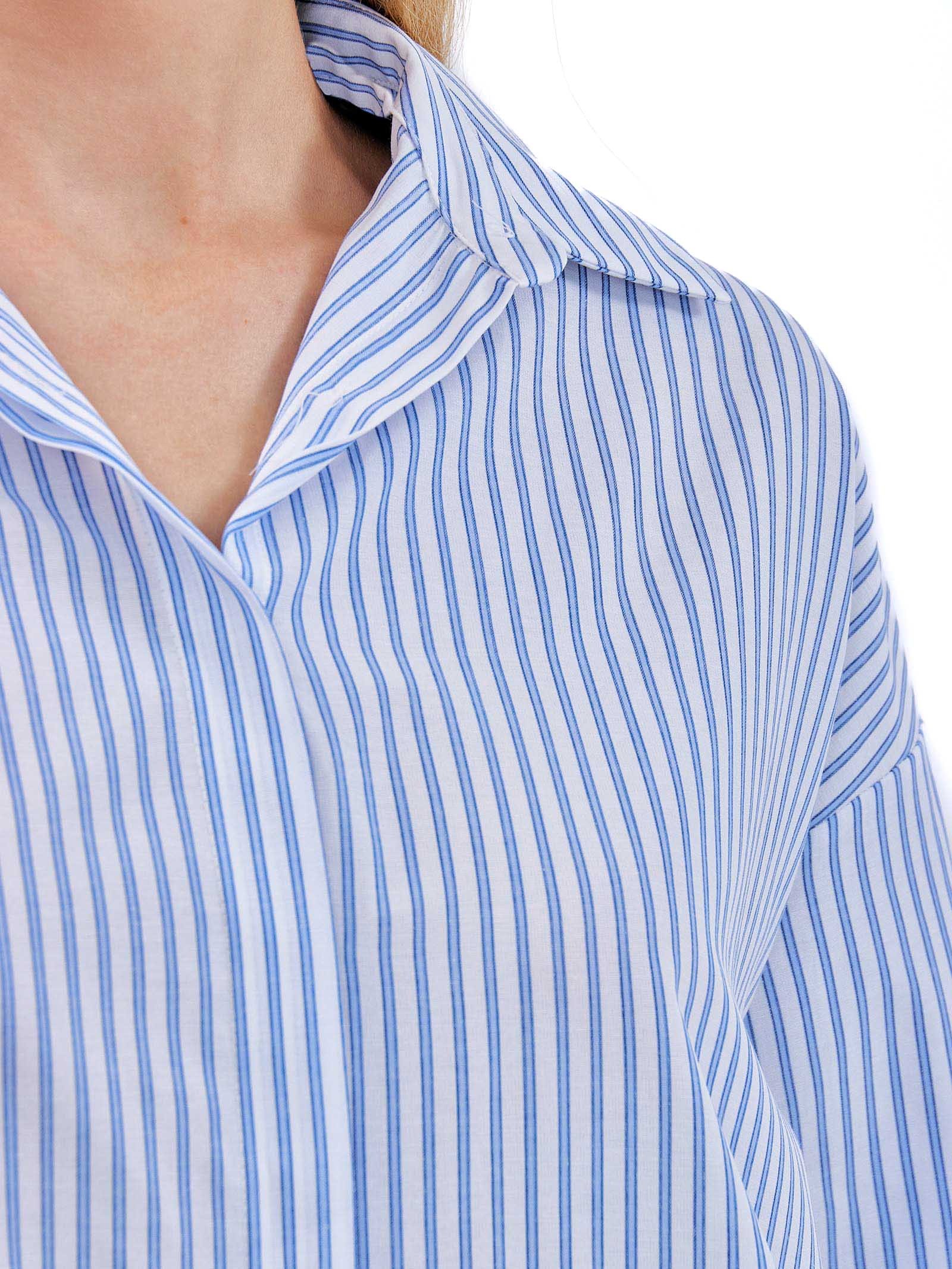 Thick Striped cotton Shirt Blue