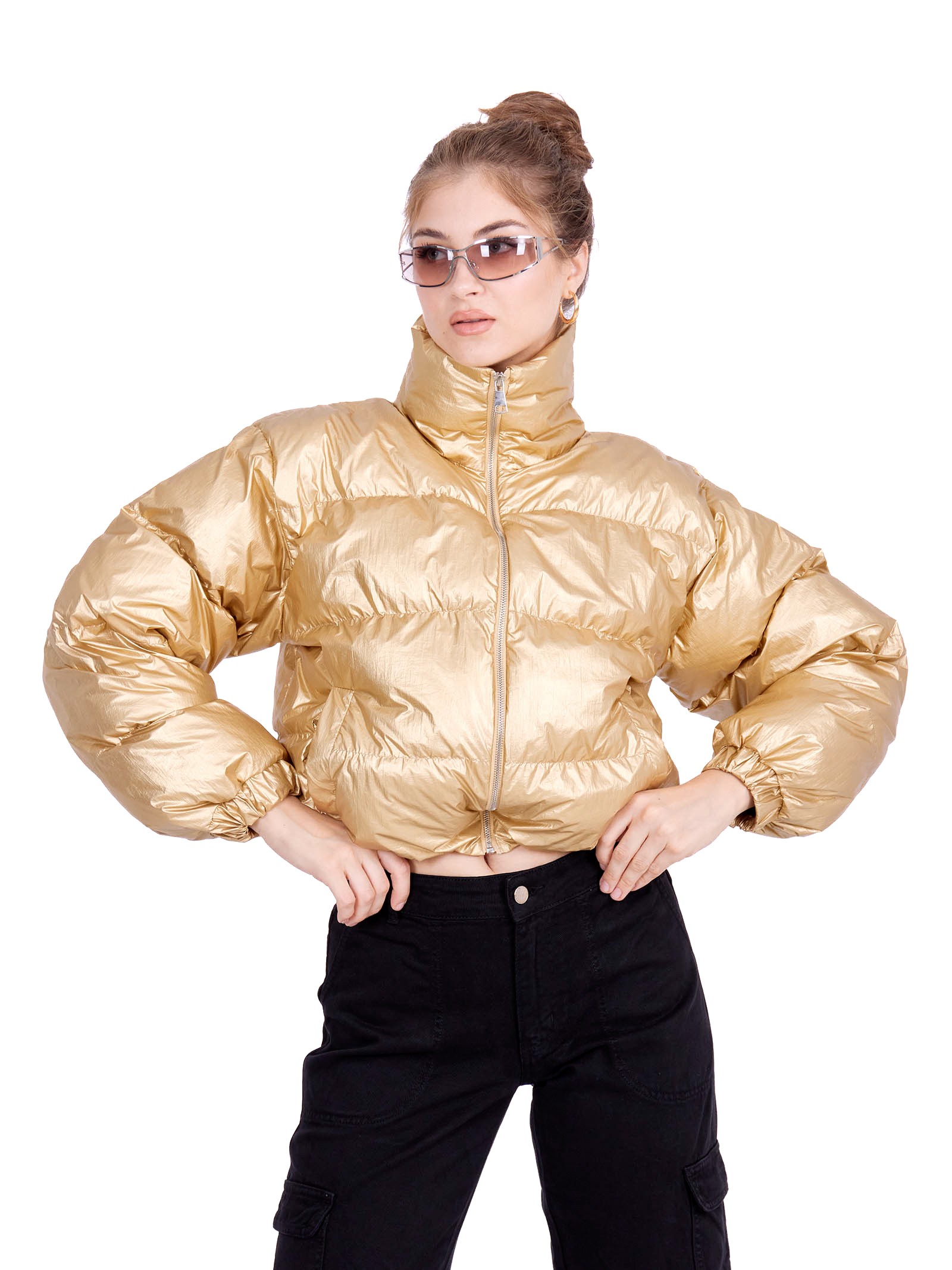 Shiny Puffer Jacket Gold