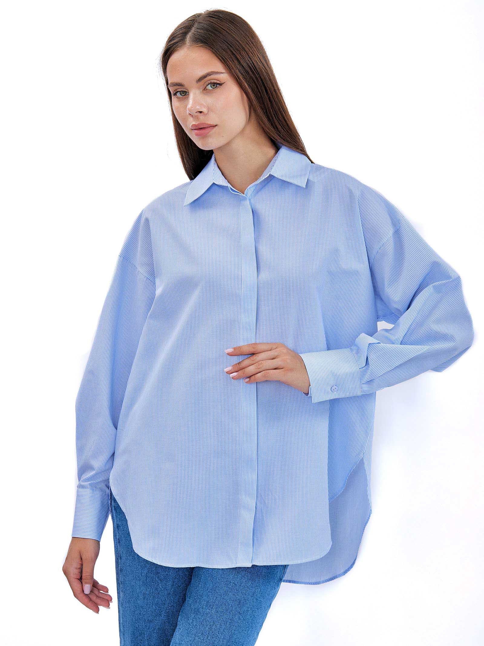 Thin Striped cotton Shirt Blue