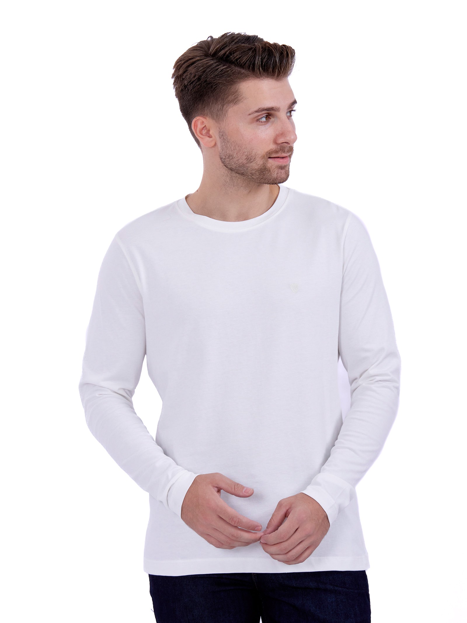Long sleeve cotton T-Shirt Ecru