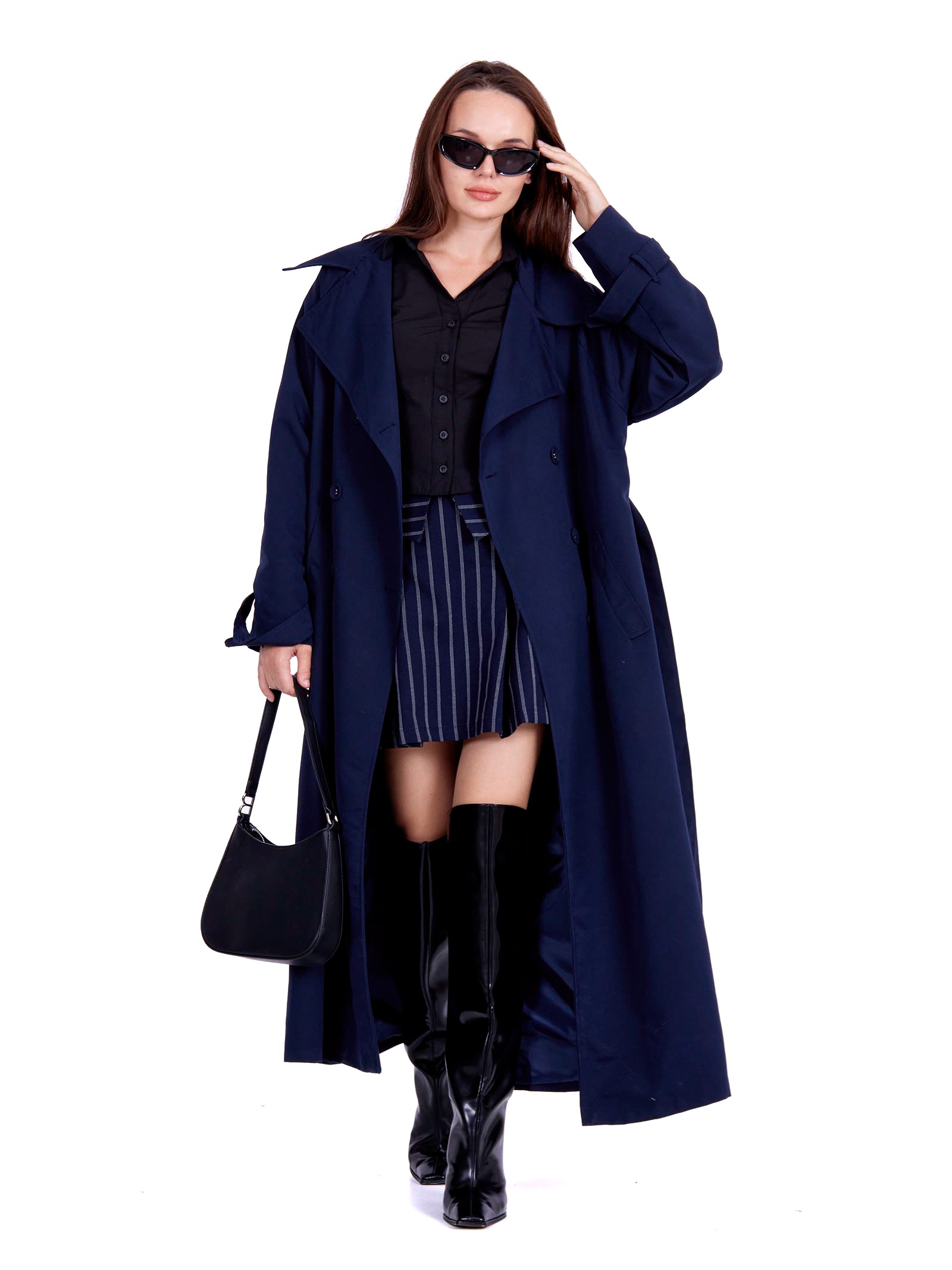 Button detailed oversized Trench coat in 