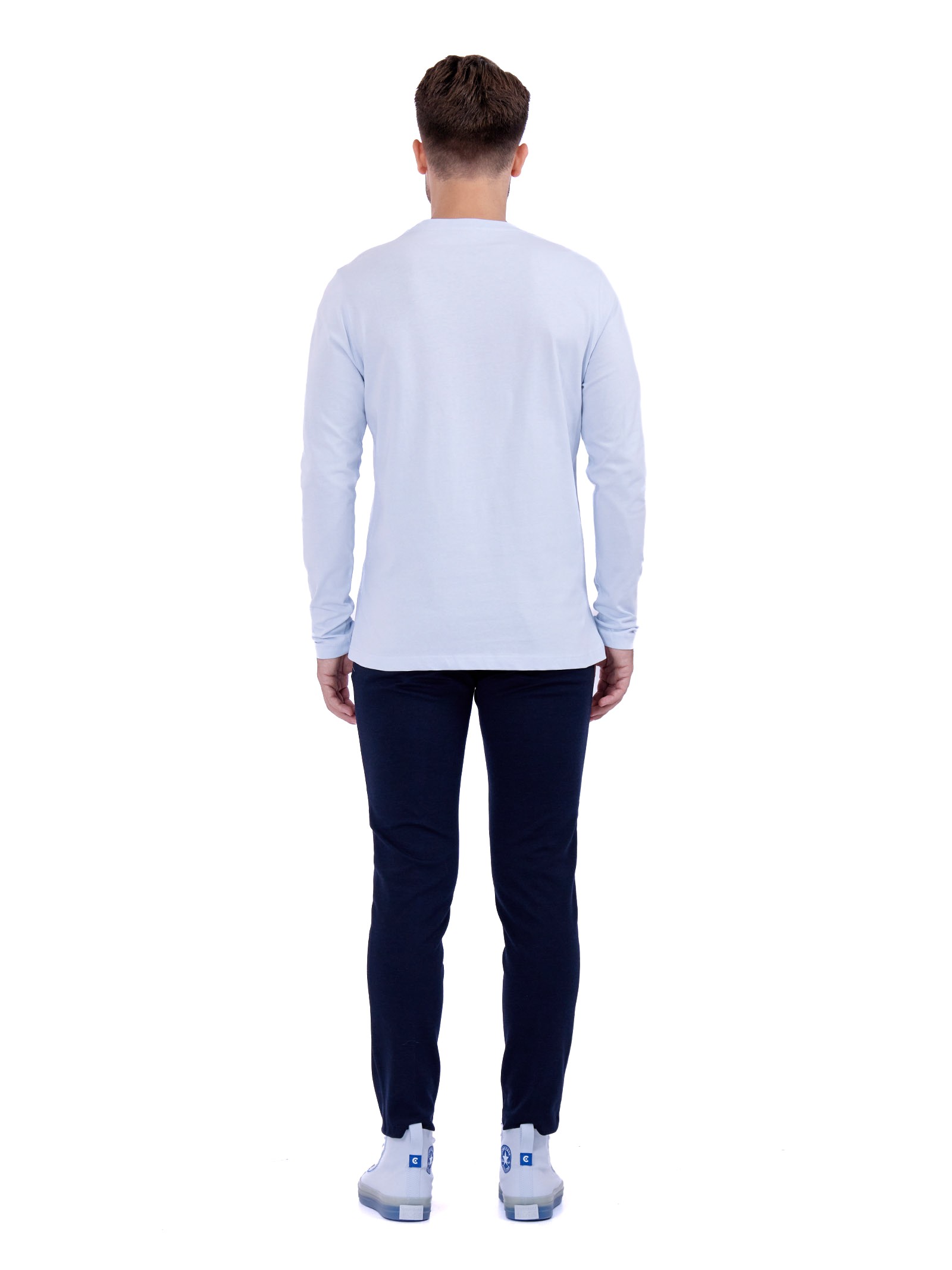 Long Sleeve cotton T-Shirt Light Blue