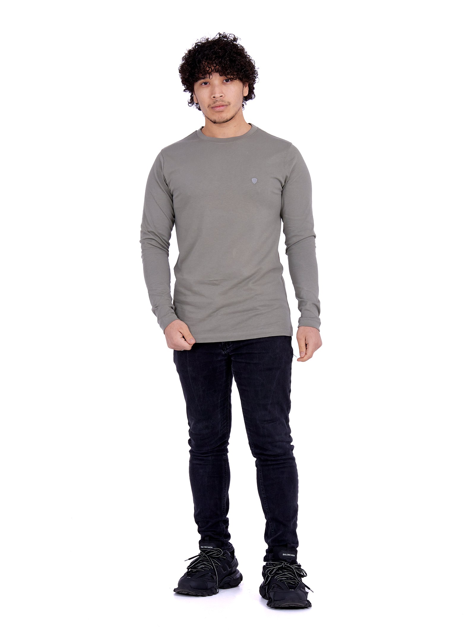 Long sleeve cotton T-Shirt Khaki