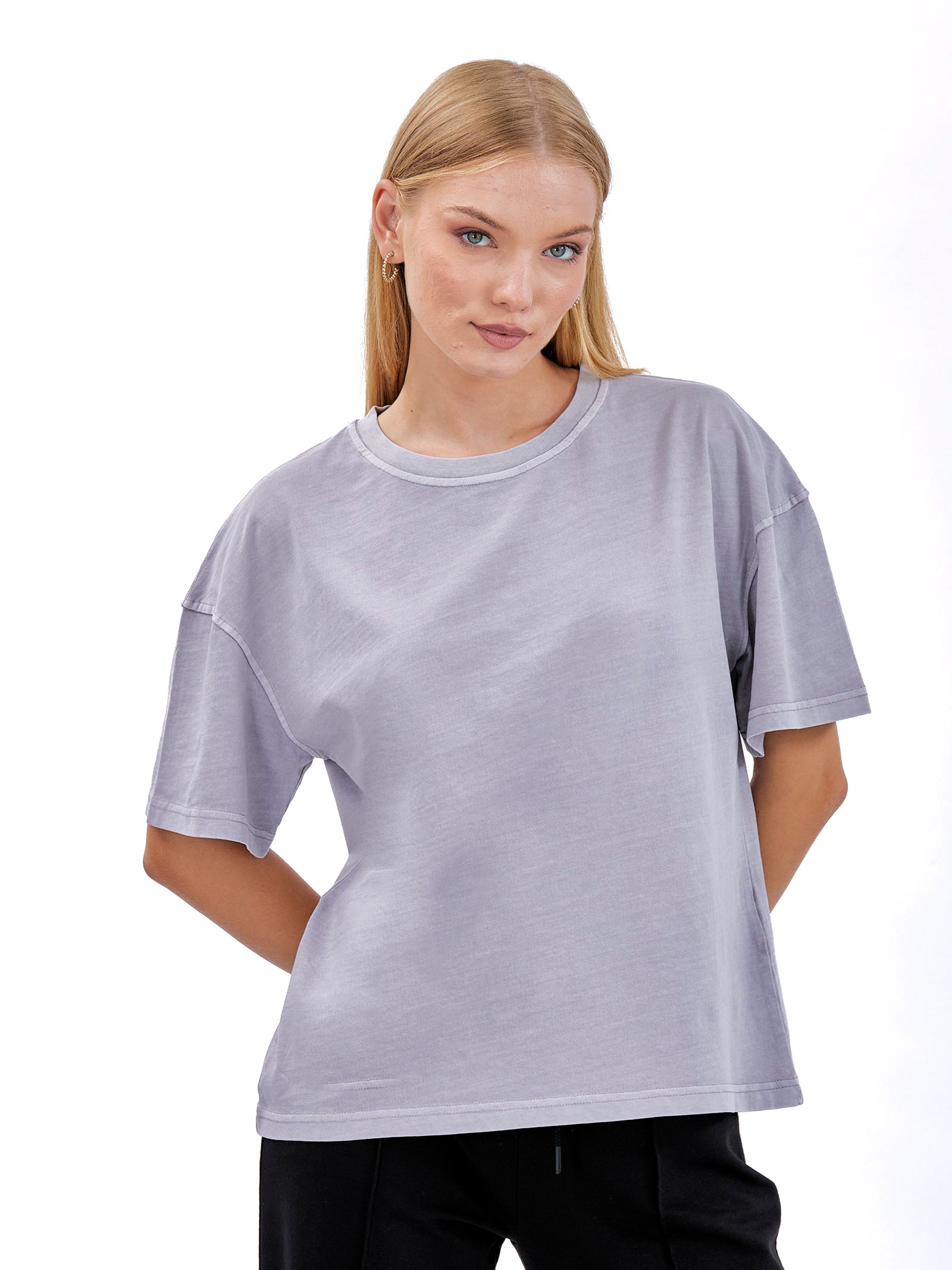 Faded Effect T-Shirt Grey