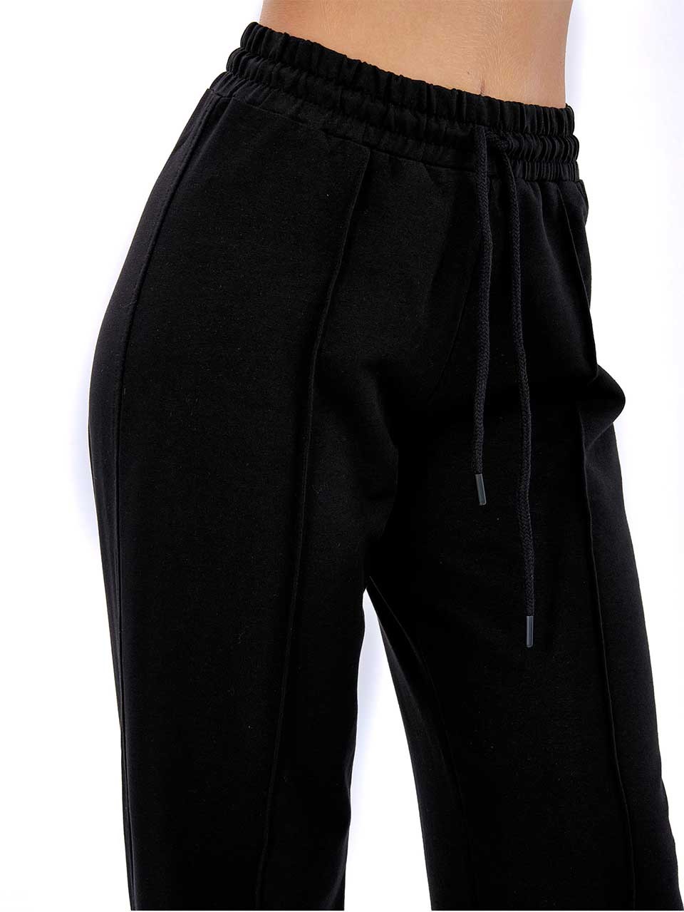 Wide leg sport pants with arrows Black