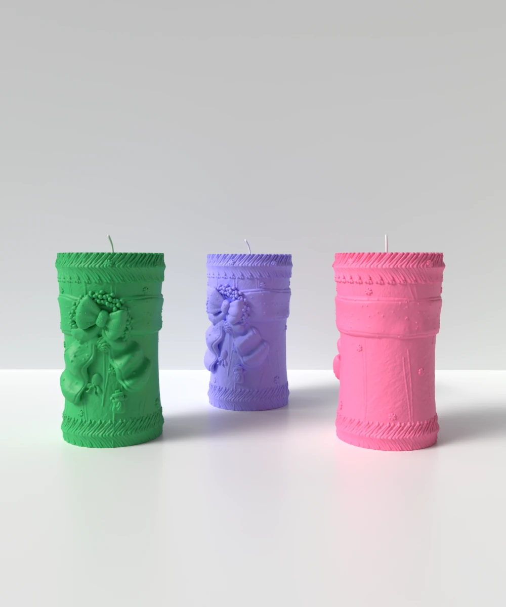 Yılbaşı Desenli Mum Silikon Kalıp