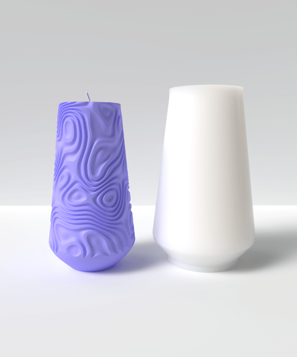Desenli Vazo Şeklinde Mum Silikon Kalıp M3