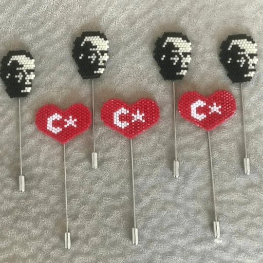 Miyuki delica boncuk yaka iğnesi 