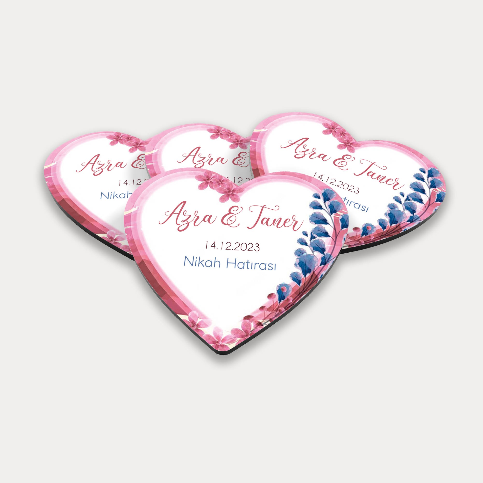Pembe Kenar Çerçeveli Ahşap Magnet