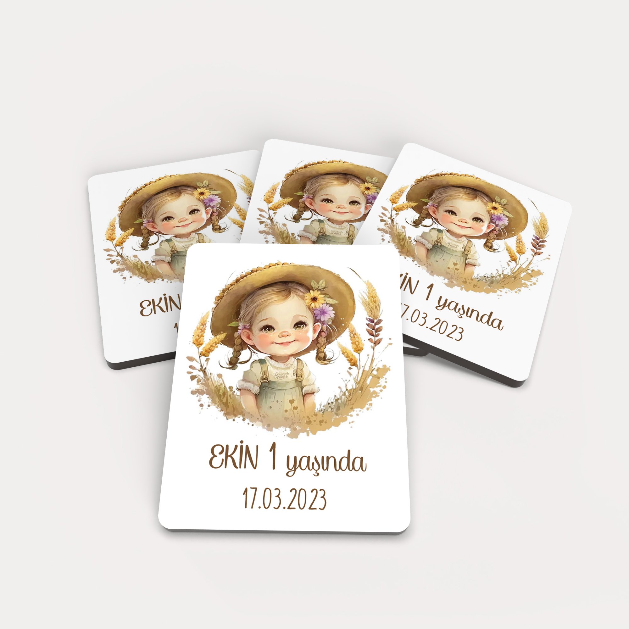Sevimli Bebek Temalı Ahşap Magnet