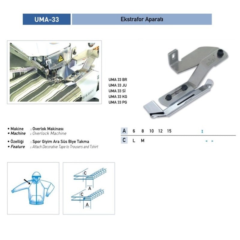 Overlok Fitilli Arabiye Apara 10mm / UMA-33