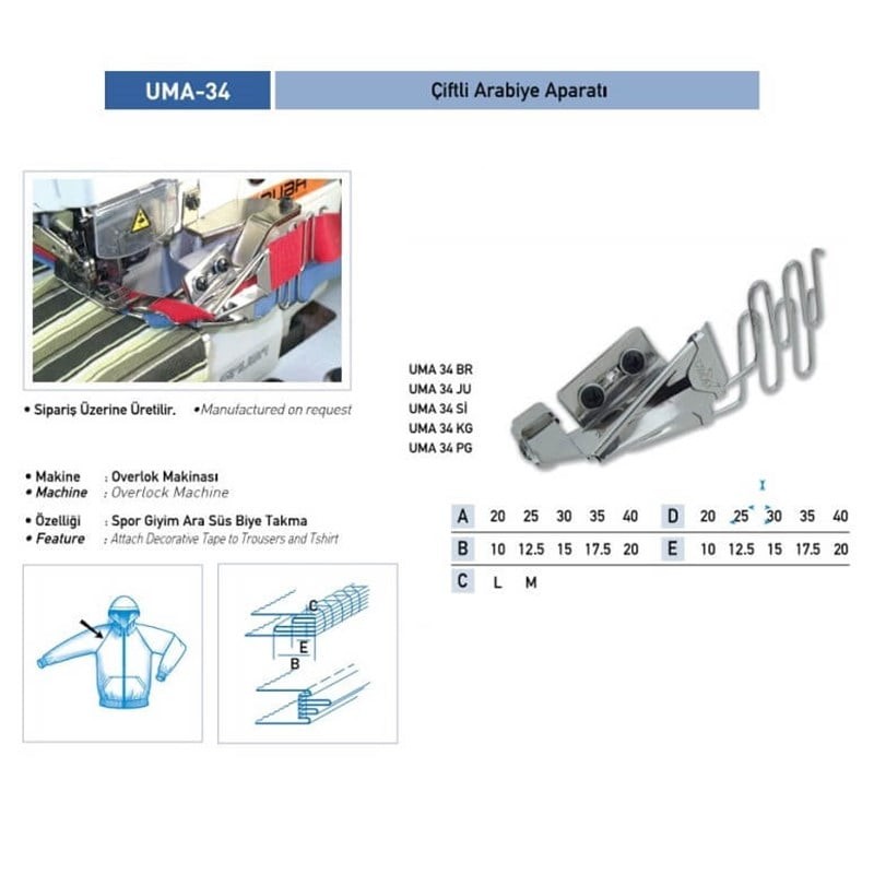Çift Arabiye Aparatı 30x15mm / UMA-34