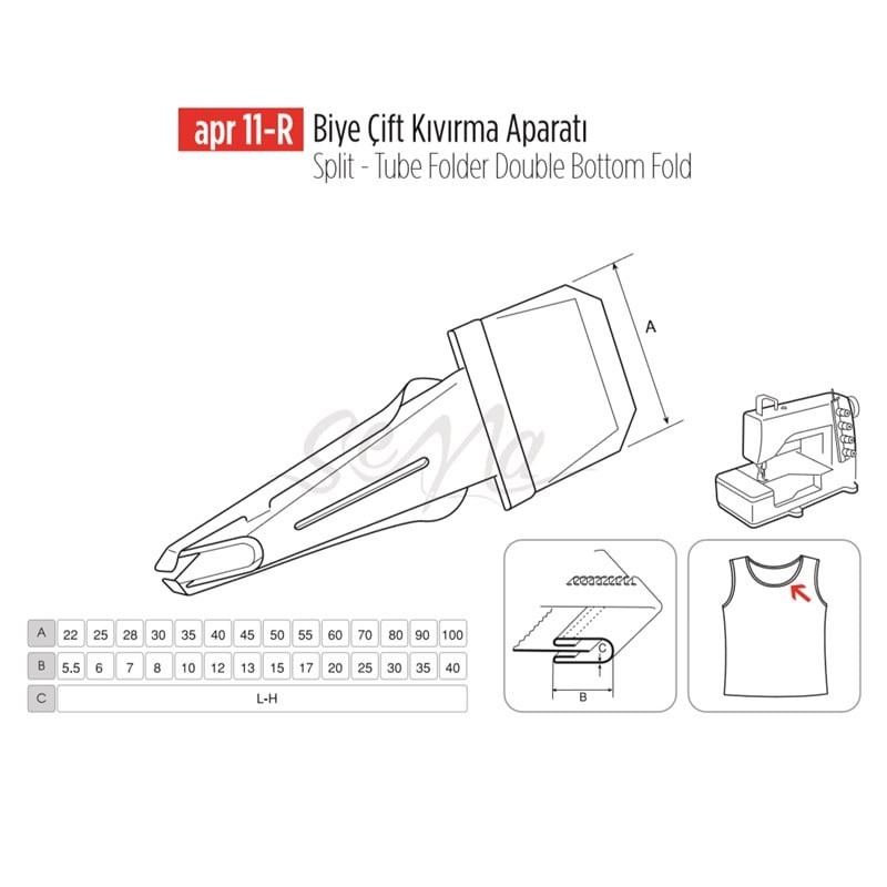Biye Çift Kıvırma Apara 40x12mm / APR 11-R