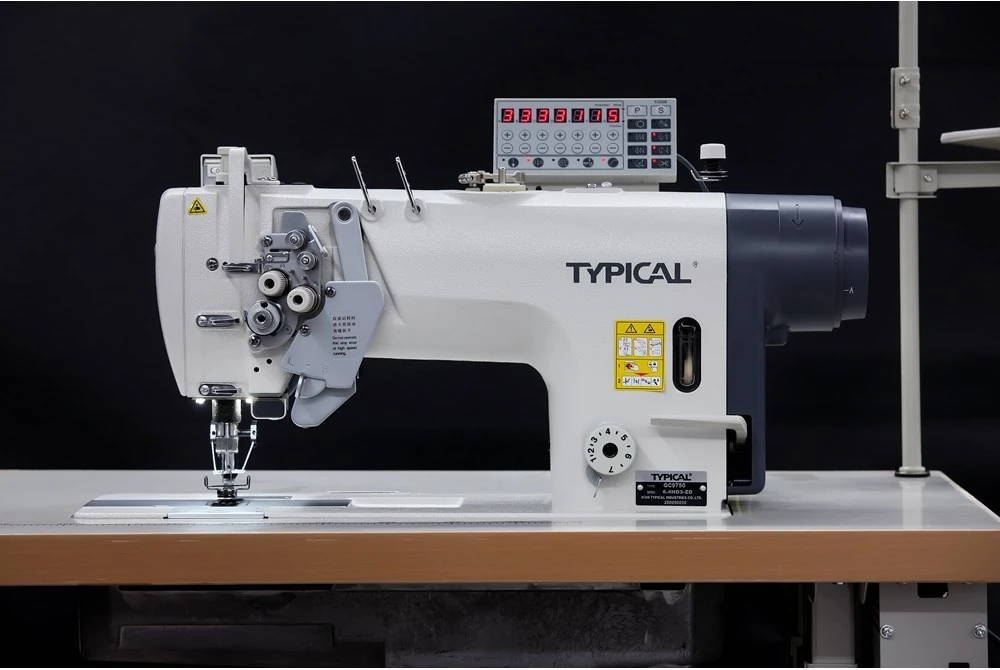 Typical GC 9750 MD / / HD3 Serisi İptalli Direct Drive Motorlu İğne Transportlu Büyük Mekik Elektronik Çift İğne Dikiş Makinası