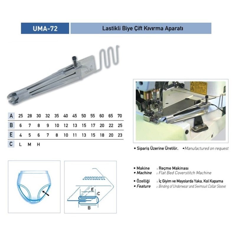 Lastikli Biye Çift Kıvırma Aparatı 35x10 / UMA-72