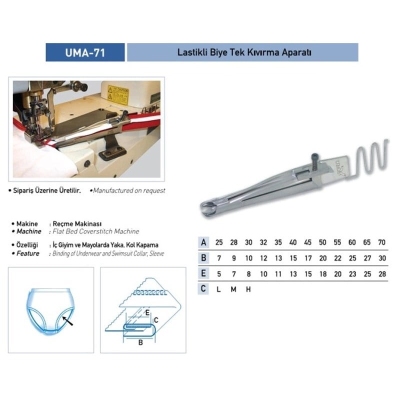Lastikli Biye Tek Kıvırma Aparatı 40x15 / UMA-71