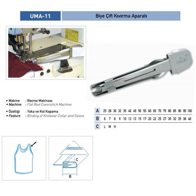 Reçme Bant Çift Kıvırma Apara 25x6mm / UMA-11
