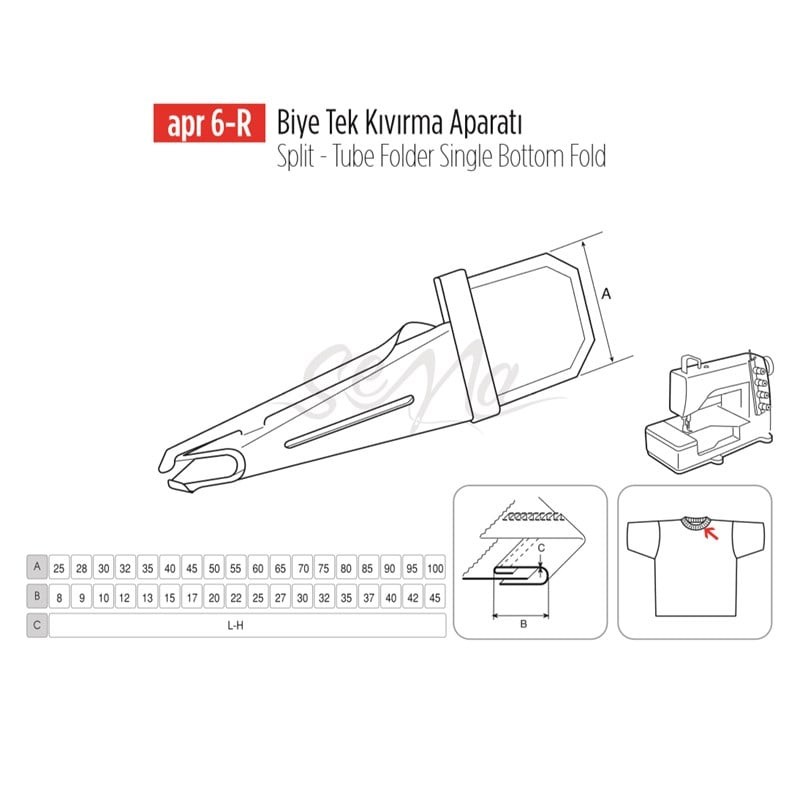 Biye Tek Kıvırma Apara 32x12mm / APR 6-R