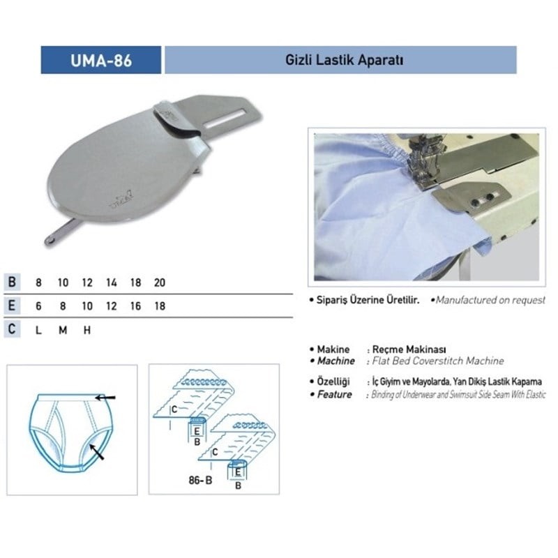 Gizli Lastik Temiz Katlama Aparatı 10x12 / UMA-86