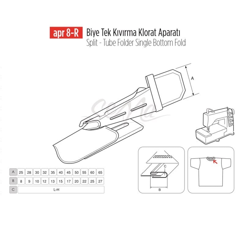 Biye Tek Kıvırma Klorat(Etek) Apara 25x7mm / APR 8-R