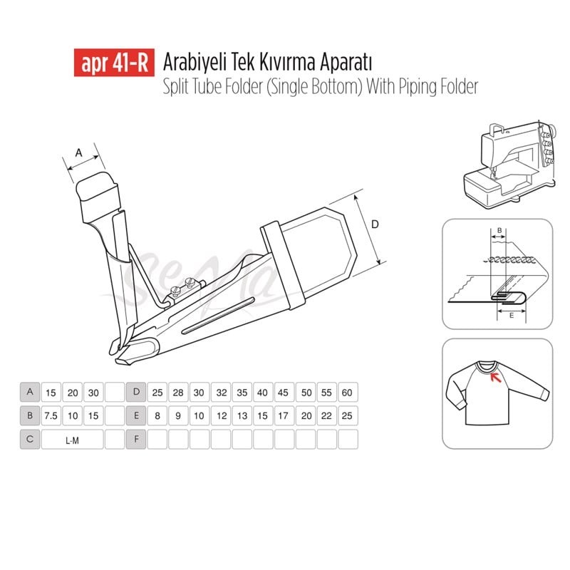 Arabiye Tek Kıvırma Apara 32x12mm / APR 41-R
