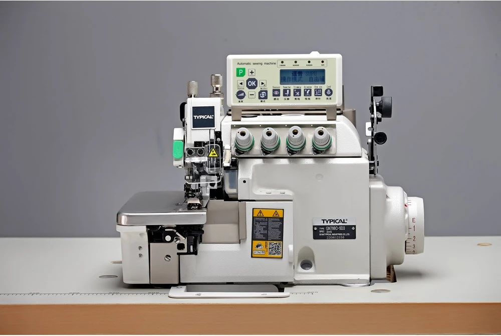 Typical GN 798C D3 Serisi Direct Drive Motorlu Elektronik İplik Kesme Ve Ayak Kaldırma Alt Üst Transportlu Overlok Dikiş Makinası
