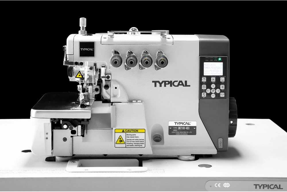 Typical GN 7100 D3 Serisi Elektrikli İplik Kesme ve Ayak Kaldırma Sistemli Akıllı Overlok Makinası