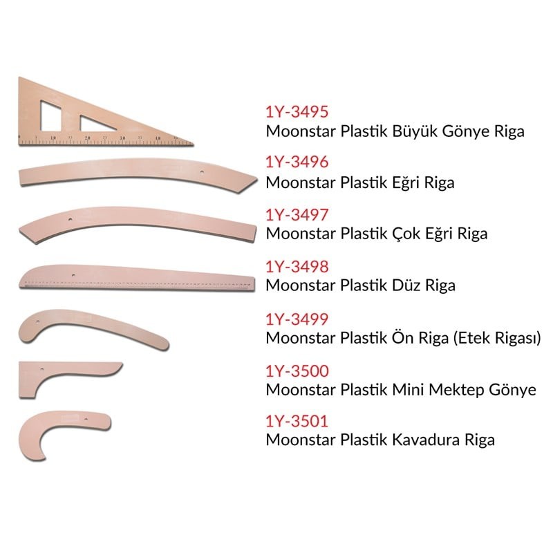Taba Plastik Riga Cetvel Takım (7 Parça)