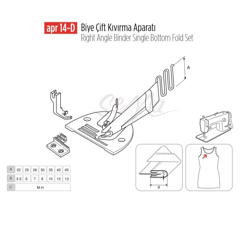 Biye Çift Kıvırma Apara 45x14mm / APR 14-D