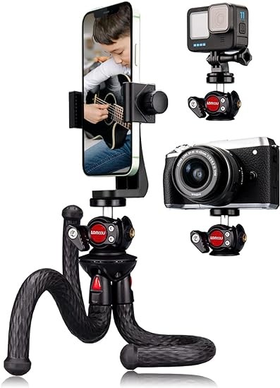 Akıllı Telefon ve Go Pro Adaptörü ile, Yatay ve Dikey Kullanımlı Kamera Tripod 