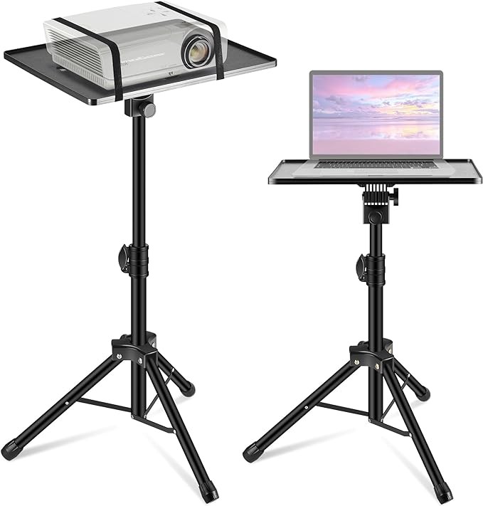 Ayarlanabilir Projektör Standı Tripod, 21" ila 54" Yükseklik, Taşınabilir Dizüstü Bilgisayar & Müzik Standı