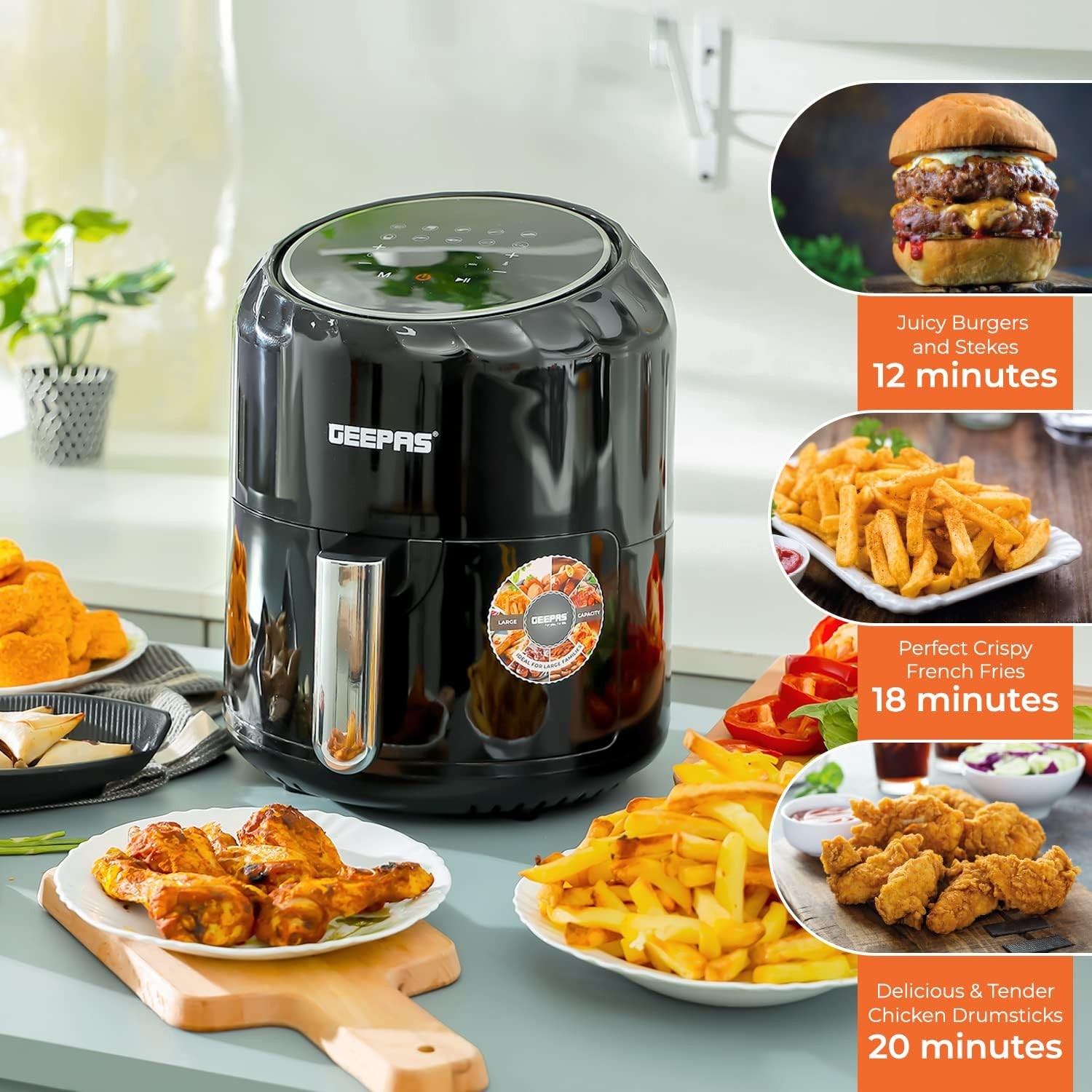 Dijital Hava Fritözü - 1400W, 3.5 L Kapasite, Yağsız Pişirme, Dokunmatik LED Ekran