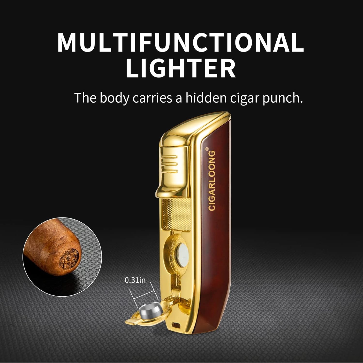  Puro Çakmağı, 3 Jet Meşale Alevli Rüzgar Geçirmez Metal Lighter 