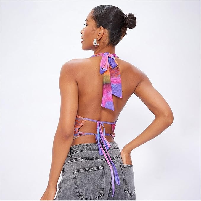 Halter Mesh Crop Üst, Kapüşonlu ve Bağlamalı Askılı Üst, Yazlık ve Şık