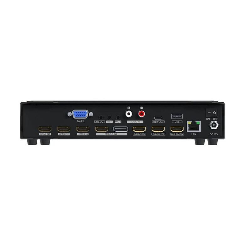 HVS0401E 4CH HDMI/DP Video Switcher Panel Canlı Yayın Kaydı İçin, Siyah