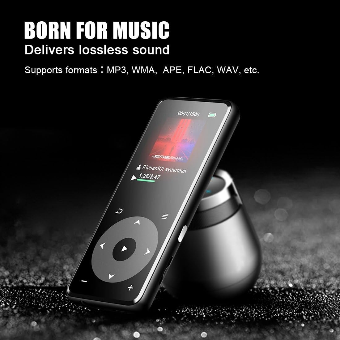 Bluetooth 4.0 MP3 Çalar - 8 GB Kayıpsız Ses, Dahili Hoparlör, Kulaklık ile Taşınabilir