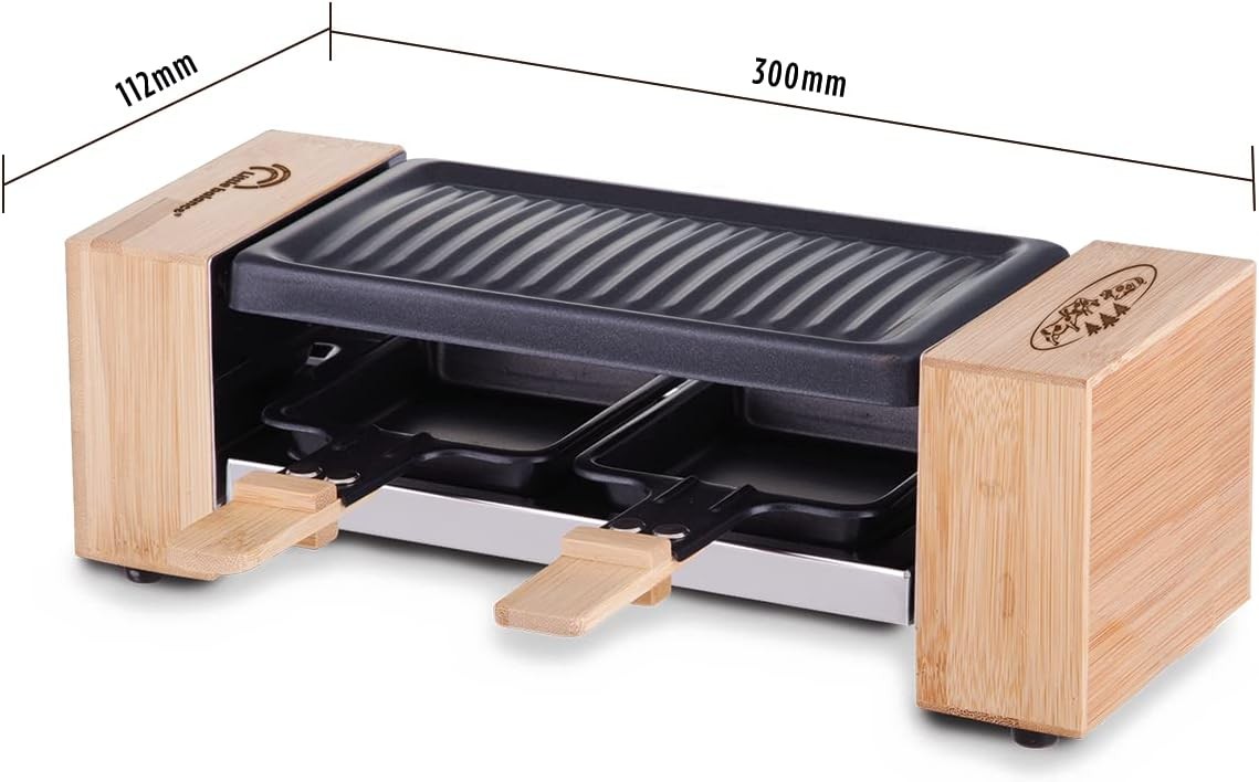 Raclette Izgara, 2 Kişilik, Çıkarılabilir Izgara, 320 W