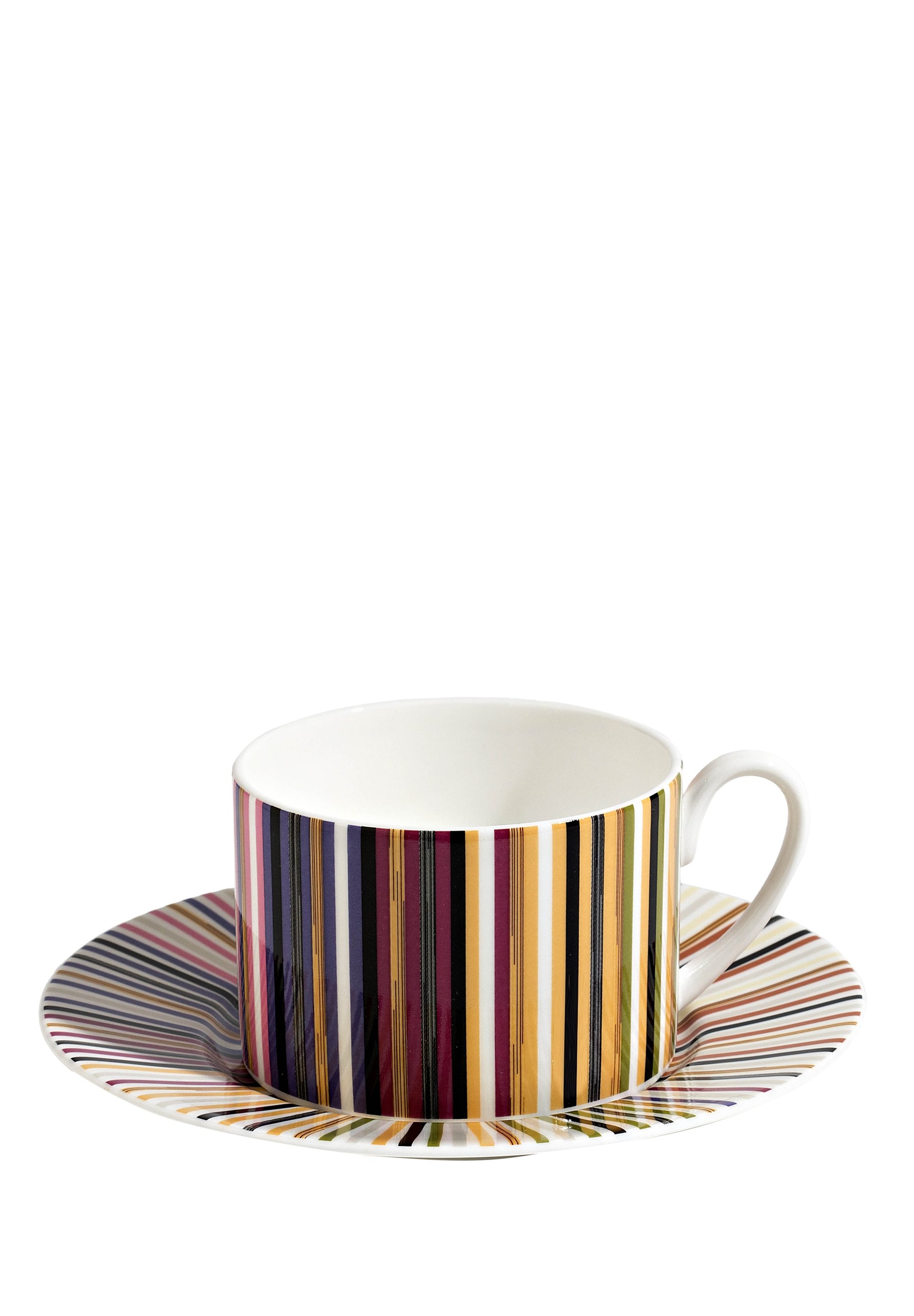 Jenkins Stripe Çay Fincanı ve Tabağı 6'lı Set Missoni Home İmzasıyla Şık ve Fonksiyonel Tasarım